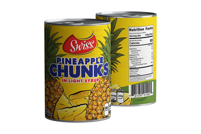 Swiss Pineapple Chunks 20oz